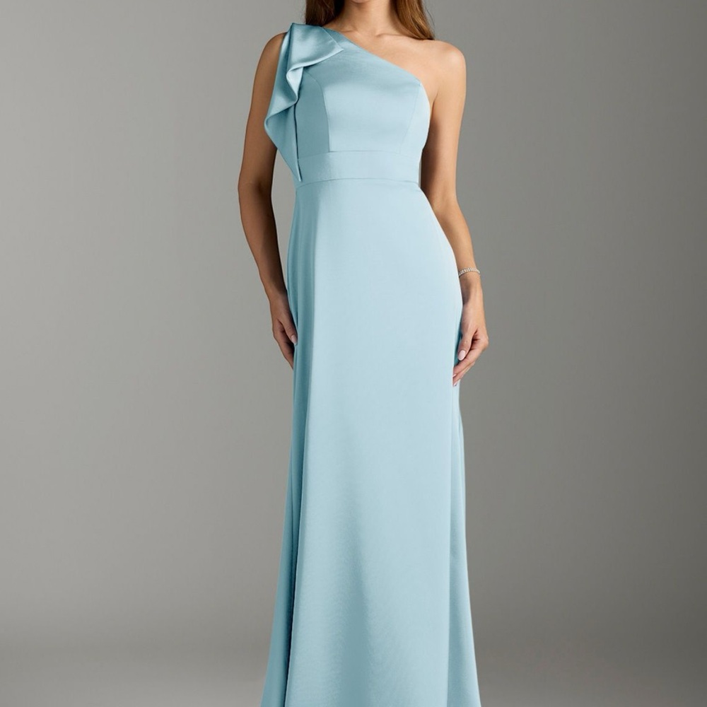 Azazie One-Shoulder Light Blue Dress